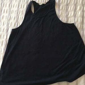 Navy Blue High Neck Swing Tank
